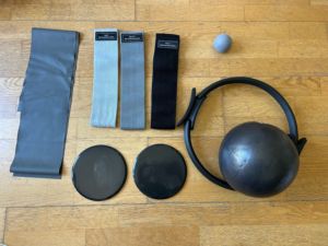 महिलाओं के लिए कस्टम लोगो थोक योग गुलाबी खिंचाव के कपड़े प्रतिरोध बैंड, पाइलेट्स किट के साथ रिंग - Product Image 6