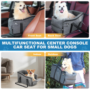 Siège auto portable de luxe pour animaux de compagnie en tissu Oxford imperméable avec lit de sécurité et commande centrale pour chiens - Product Image 6