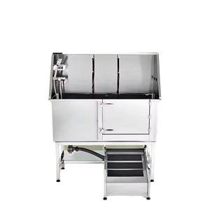 50 بوصة حوض غسيل للكلاب من الفولاذ المقاوم للصدأ احترافي للحيوانات الأليفة لتوفير المساحة والسعة الكبيرة لاستخدام الحمام والحيوانات الأليفة للاستحمام - Product Image 1