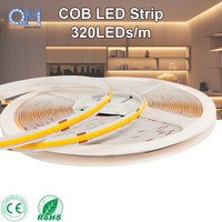 Cinta LED COB de 12V, Tira de Luz LED COB de 8mm y 10mm de Ancho, Tira LED COB de 320 LED/m, Cinta LED FCOB sin Puntos
