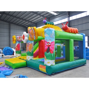 Maison de rebond commerciale animaux bannière thème videur gonflable avec toboggan papillon château plein d'entrain <span class=keywords><strong>abeille</strong></span> château sautant à vendre - Product Image 3