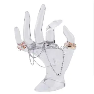 透明OK手势戒指手托，透明手镯戒指手表架人体模型手珠宝展示架