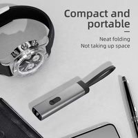 Kabel Data USB pengisian daya Cepat 3In1, gantungan kunci teleskopik Mini tersembunyi tipe C UNTUK iphone Tipe C Android