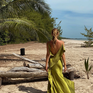2025 Şık Moda Lüks Abiye Parti Elbisesi Sırtı Açık Özel Kesim Dikişli Saten Polyester Kumaş Seksi Kadınlar Balo Parti Elbisesi - Product Image 4