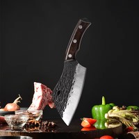 Couteau de boucher chinois forgé à la main de 6 pouces, en acier à haute teneur en carbone, pour la cuisine, le découpage, le barbecue et les activités de plein air