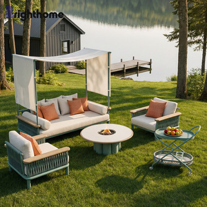 Wholesale Weave Rope Patio Outside Garden Furniture Set Aluminum Frame <b>Outdoor</b> Bp-8737 Waterproof Fabric Protects Against Rain - Product Image 2