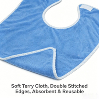 Bavoir ajustable pour adulte 100% polyester, confortable, doux, séchage rapide, tissé