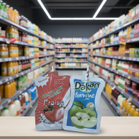 Sachets en plastique personnalisés pour boissons liquides avec paille, pour machine de remplissage de jus en aluminium, pochettes verticales à bec verseur