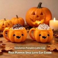 Porte-clés anti-stress Halloween, breloques Pop It Fidget imprimées en 3D (citrouille, coupe de crème glacée, jouet Latte mignon), décoration de sac à dos, cadeau