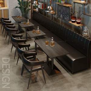 Conjunto de Muebles de Bar con Estructura Metálica Rectangular, Resistente, para Bar, KTV, Cafetería, Restaurante Occidental, Cabinas, Sofá de Pared - Product Image 2