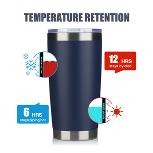 Premium 20oz Insulated Travel Mug Set BPA Free Double Wall Stainless Steel Tumbler <b>with</b> Leakproof Lid and Reusable <b>Straw</b> for Hot - Product Image 5