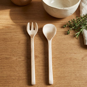 Handcrafted stainless steel salad server with elegant brushed gold finish offering durable serving and modern <b>table</b> style - Product Image 1