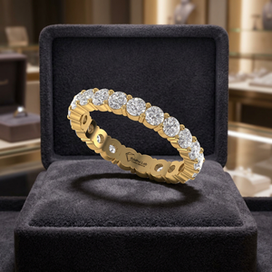 แหวนเพชรทรงกลมเพาะเลี้ยงในห้องปฏิบัติการ เงินแท้ 925 ทอง 9K 14K 18K เครื่องประดับสำหรับผู้หญิง แหวนแต่งงานและแหวนหมั้น - Product Image 5