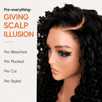 Perruque en cheveux humains sans colle, prête à porter, avec boucles profondes en C, densité 300 %, vente en gros