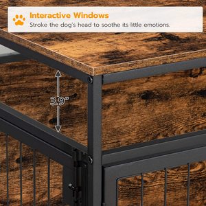 Sıcak satış Minimalist kapalı köpek kafesi için küçük/orta ölçekli köpekler nefes demir ve ahşap dekoratif mobilya - Product Image 2