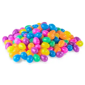 Plastic Easter Eggs Surprise Toys Colorful Assortment Bright Empty Shells Easter plastic egg for Party Hunt Games 1.5inch