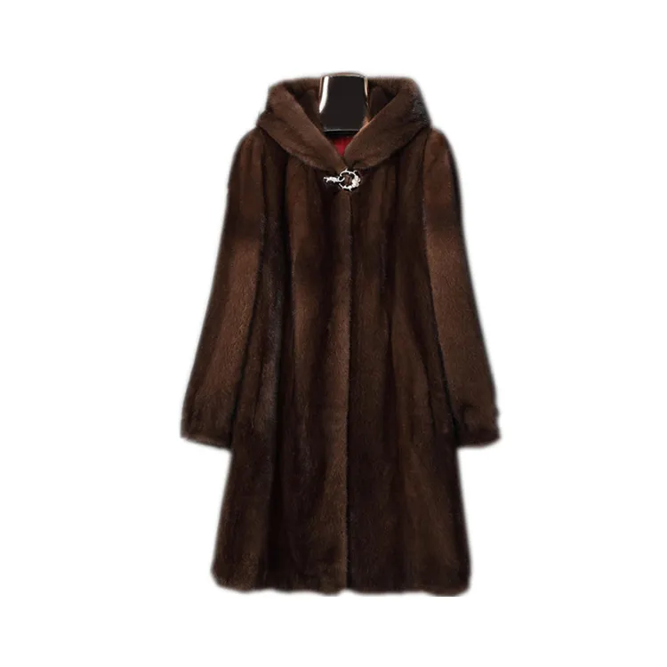 Kualitas Bagus Kualitas Tinggi Mewah Wanita Faux Mink Coat