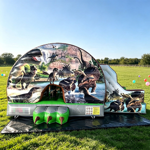 Château gonflable commercial dinosaure avec toboggan, combo extérieur écologique, garantie 3 ans, pour <span class=keywords><strong>anniversaire</strong></span> d'enfants - Product Image 1