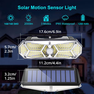 2021 Moderne Hoge Helderheid Schemer tot Dageraad 3 Modellen 126 Led Bewegingsmelder Solar Wandlamp - Product Image 3