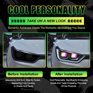 2 trong 1 5D <span class=keywords><strong>Led</strong></span> mắt thiên thần đèn Pha RGB <span class=keywords><strong>LED</strong></span> Halo vuông vòng ánh sáng ứng dụng điều khiển DRL ban ngày Chạy ánh sáng đèn giao hưởng cho xe - Product Image 3