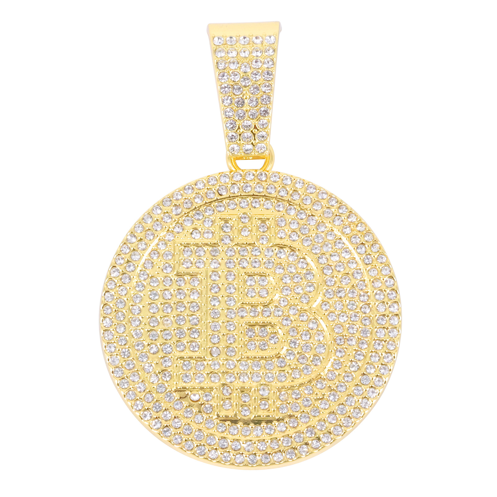Gold single pendant (round plate b)