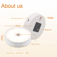 GL-1YK GUANGLI Mini bande lumineuse à capteur de lumière blanche chaude, interrupteur à détecteur de présence humaine, veilleuse pour salon