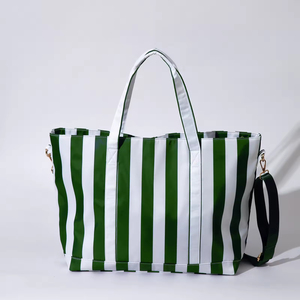 Keymay Nylon imperméable toutes <span class=keywords><strong>les</strong></span> <span class=keywords><strong>choses</strong></span> sac fourre-tout de voyage sac de piscine week-end grand zèbre imprimé Cabana rayure sac de plage avec fermeture éclair - Product Image 5