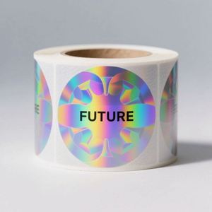 Custom Adhesive Laser Prismatic Hologram Sticker Design <b>Roll</b> logo Printing Waterproof Holographic Foil Sticker for <b>Fruit</b> - Product Image 3