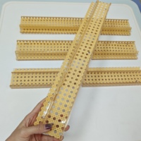 Nouvelle règle de Mahjong portable en acrylique transparent, pliable, à bords droits, avec design à fentes pour 4 joueurs, en tressage de bambou