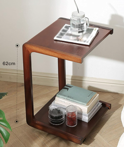 Vente en gros en usine <span class=keywords><strong>de</strong></span> meubles haut <span class=keywords><strong>de</strong></span> gamme table d'appoint en bois étagère latérale en forme <span class=keywords><strong>de</strong></span> C en bois pour canapé avec étagère <span class=keywords><strong>de</strong></span> rangement - Product Image 3