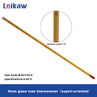 Thermomètre à liquide rouge en verre de laboratoire Loikaw, personnalisable OEM, garantie 3 ans, directement de l'usine