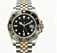 Montre sport pour homme de haute qualité GMT, bracelet en acier inoxydable bicolore, date luminescente, montre-bracelet pour homme