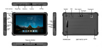 Tablette PC industrielle robuste Android 15 de 8 pouces avec lecteur NFC 2D QR, station de charge, lecteur RFID UHF et lecteur d'empreintes digitales