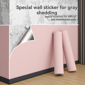 Papel pintado de tela de lino autoadhesivo para sala de estar, comedor, dormitorio, falda de <span class=keywords><strong>pared</strong></span> de <span class=keywords><strong>vinilo</strong></span> impermeable - Product Image 5