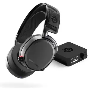 SteelSeries Headset Gaming Tanpa Kabel Arctis Pro, Bluetooth Nirkabel Ketepatan Tinggi Lossless untuk PS5 PS4 dan PC Hitam