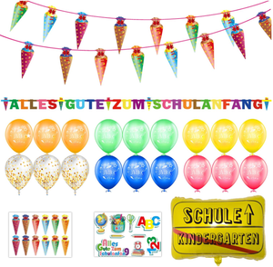 Sacchetti di Caramelle per Festa di Ritorno a Scuola, Striscioni in Carta, Bandierine, Palloncini in Lattice Stampati ABC 123, Adesivi per Zaini, Palloncini in Foil, Decorazioni - Product Image 1