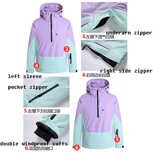 OEM <strong>Ski</strong> Wear Snowboard <strong>Jacket</strong> <strong>Pink</strong> Women's Waterproof Breathable Outdoor Sports Snow <strong>Jacket</strong> - Product Image 4