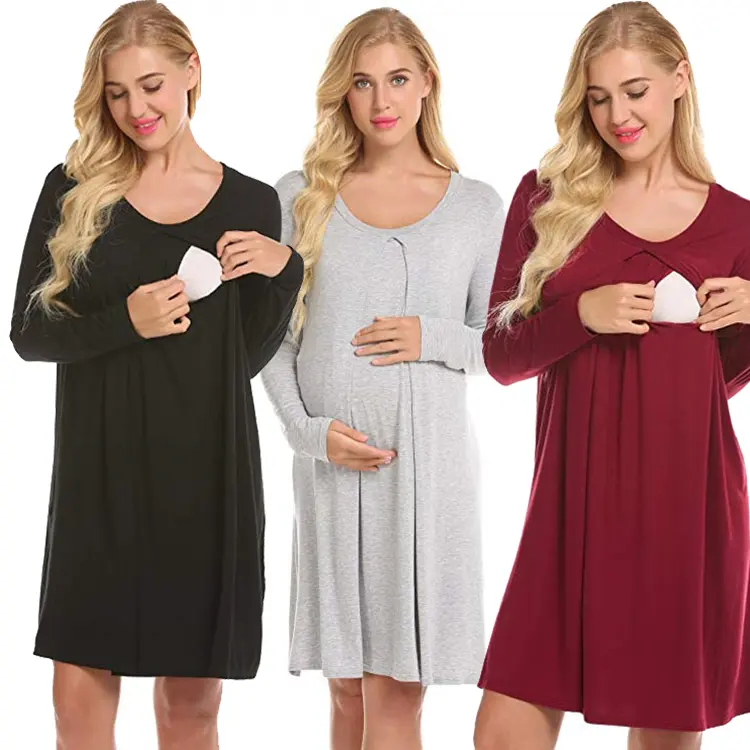 Pregnancy Wholesale Maternity Clothes Nursing Pajamas Maternity Gown Maternity Dresses