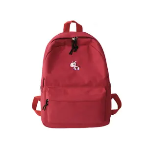 Ransel Sekolah Anak Perempuan, Ransel Laptop Bordir Unicorn Lucu, Warna Merah Muda Kuning Hitam dan Merah Obral Pabrik