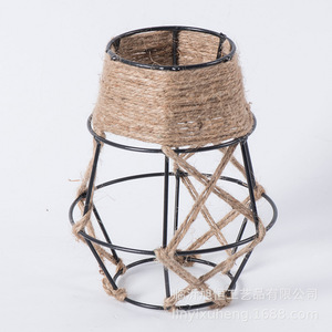 Pantalla de lámpara de cuerda de cáñamo con forma de cono, accesorio de iluminación de estilo industrial hecho a mano para bares, casas de huéspedes, tiendas de ropa - Product Image 2