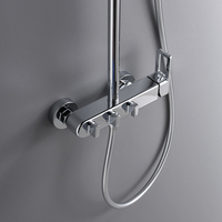 Système de douche pluie mural moderne 3 fonctions en laiton massif avec mitigeur de plafond 9 pouces – Amélioration de luxe pour salle de bain