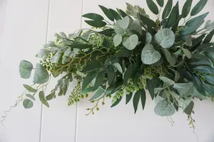 Bruiloft Boog Bloemen Rustieke Kunstmatige Bloemen Groene Bladeren Deur Krans Voor Huisdecoratie