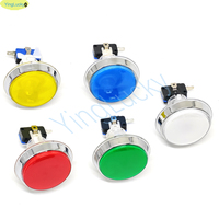 NOUVEAU Bouton poussoir plat électroplaqué 60 mm avec fente pour monnaie et ampoule LED pour borne d'arcade et centre de jeux en plastique