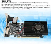 GT 210 Tarjeta de video de una sola PC 1GB DDR5 DirectX 6 PCI Express para interfaz DVI VGA 2/4GB GDDR5 Fan Cooler Nuevo para uso en estaciones de trabajo