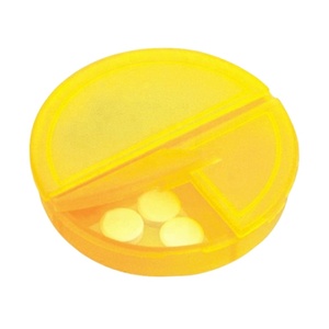 Promotional Pill Case Custom Branding Plastic Box Portable Round 3 Compartment Food Grade Pill Box