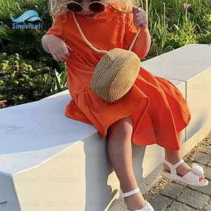 Tùy Chỉnh Thoải Mái Căng Phong Cách Mùa Hè Một Mảnh Váy Mẹ Và Con Gái Cotton Linen Phù Hợp Với Gia Đình Trang Phục Ăn Mặc - Product Image 6