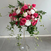 H0719 Centre de table de mariage, décoration de table, boule de fleurs en soie, centre de table rose, pivoines, blanc, boule de fleurs artificielles pour table de mariage