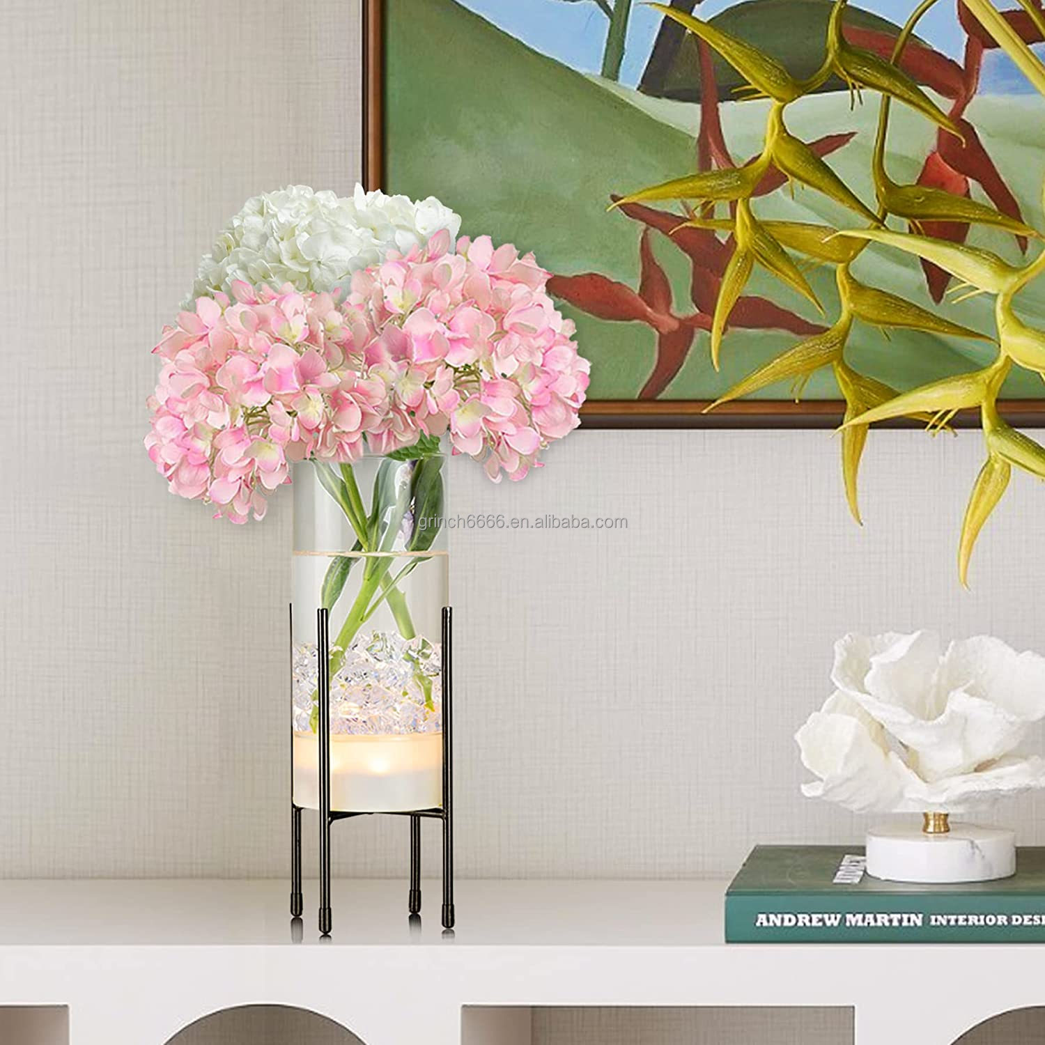2025 Flower Vase LED Glass Set - Modern Table Centerpieces for 