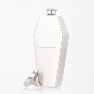 100mlヒップフラスコステンレススチールファニーカスケット3.5オンスフラスクハロウィンギフトフラゴンウイスキーワインボトル男性棺型ヒップフラスコ - Product Image 3