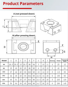 Pince latérale réglable OK <span class=keywords><strong>Vise</strong></span> M6 M8 <span class=keywords><strong>M10</strong></span> M12 pour table de machine, fixation par expansion, pour sculpture, outil de modelage - Product Image 2